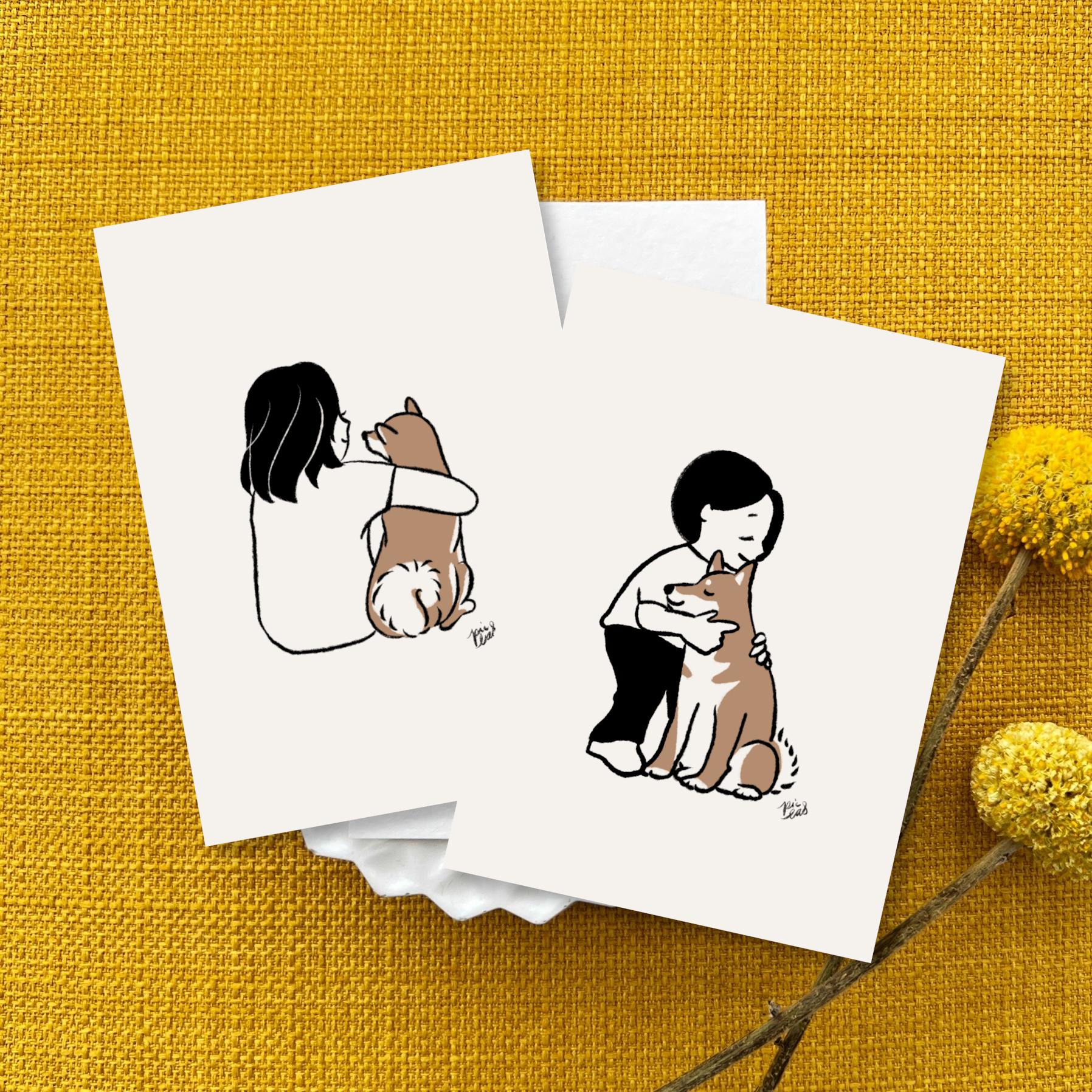 柴犬【ねえ聞いて】【親友】ポストカード2枚1枚目の画像