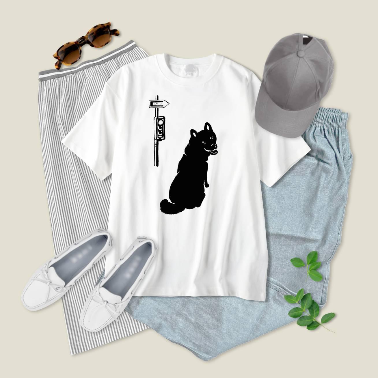 5色から選べる柴犬豆柴Tシャツ【シグナル】1枚目の画像