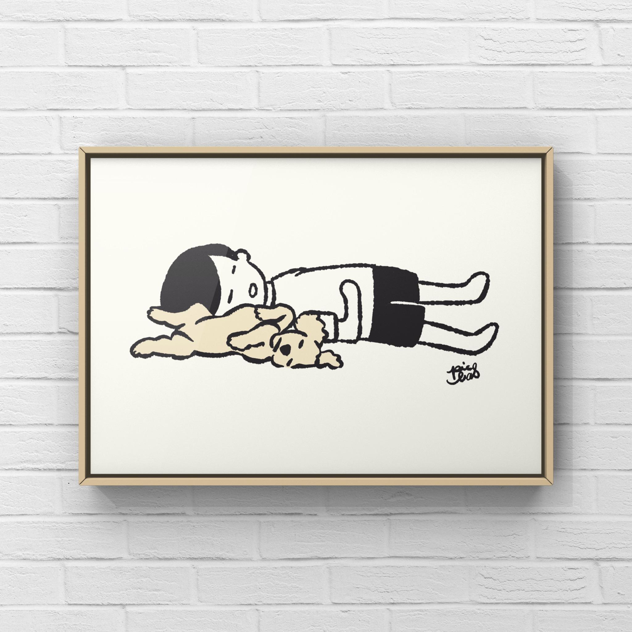 コッカースパニエル【へそ天キック】A4イラストポスター1枚目の画像