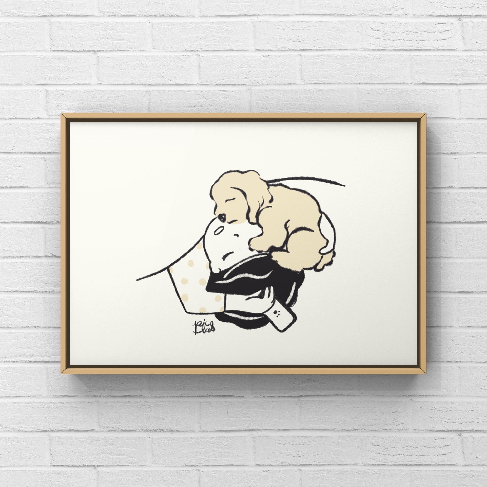 コッカースパニエル【まくら】A4イラストポスター1枚目の画像