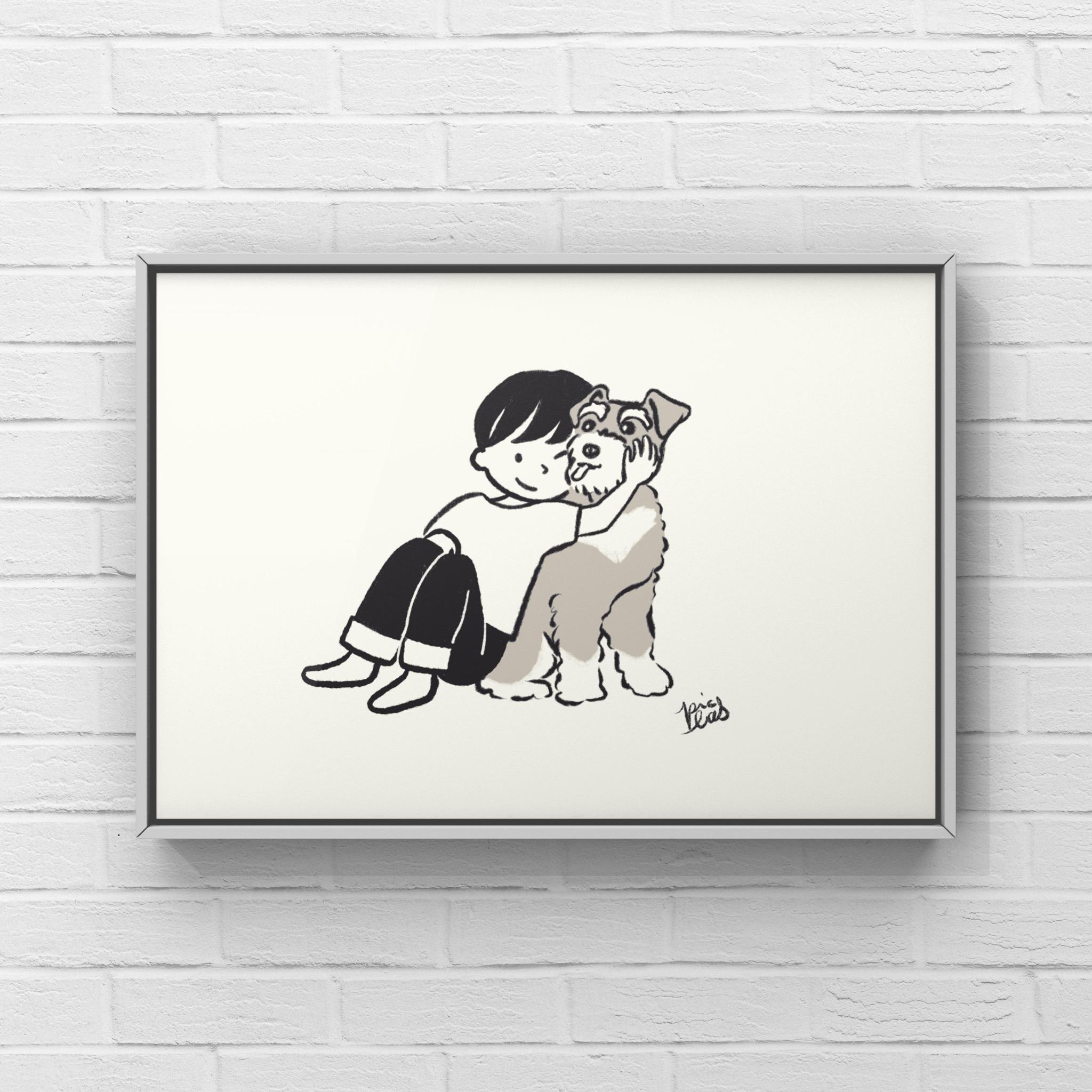 ミニチュアシュナウザー【バディ】A4イラストポスター1枚目の画像