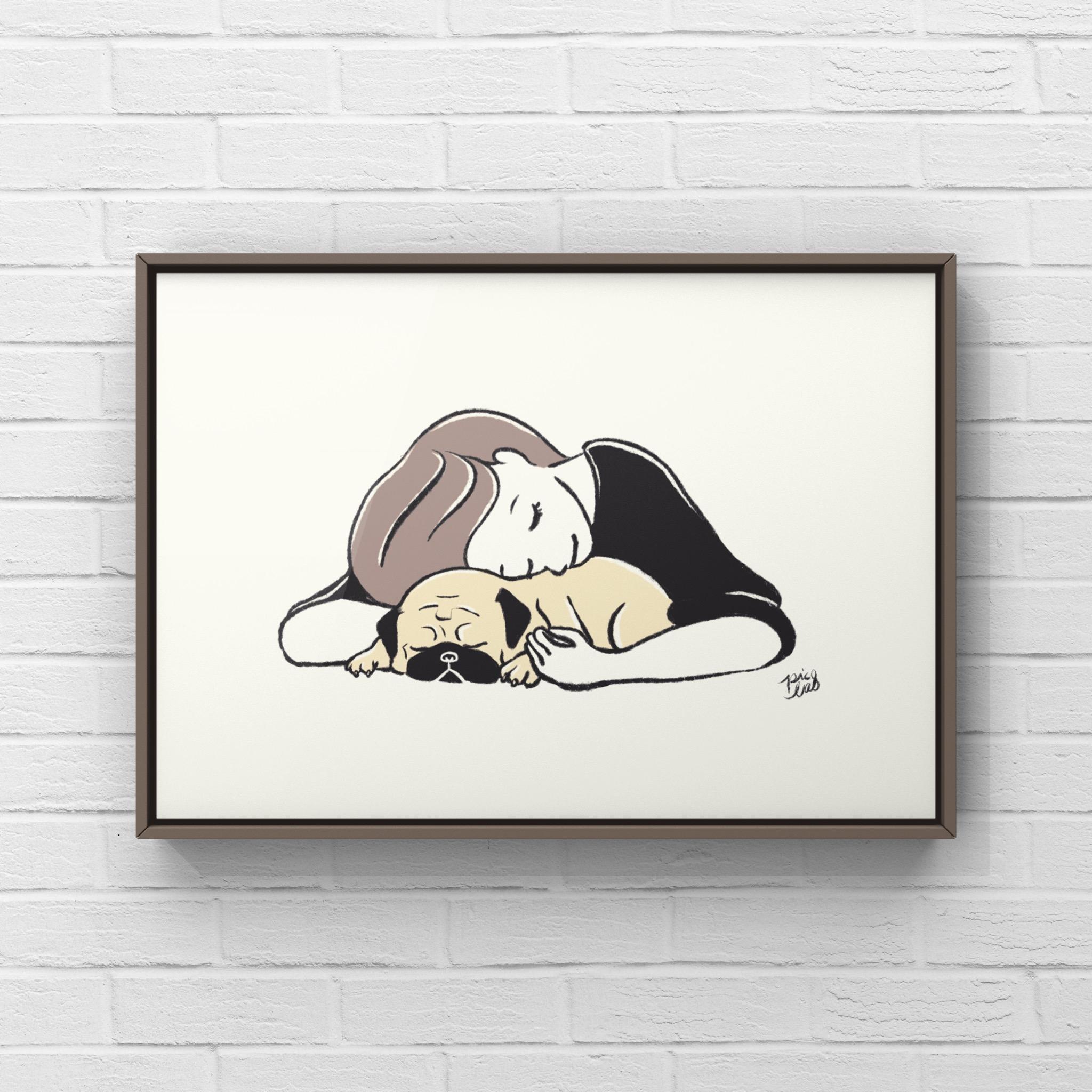 パグ【ナップタイム】A4ポスター1枚目の画像