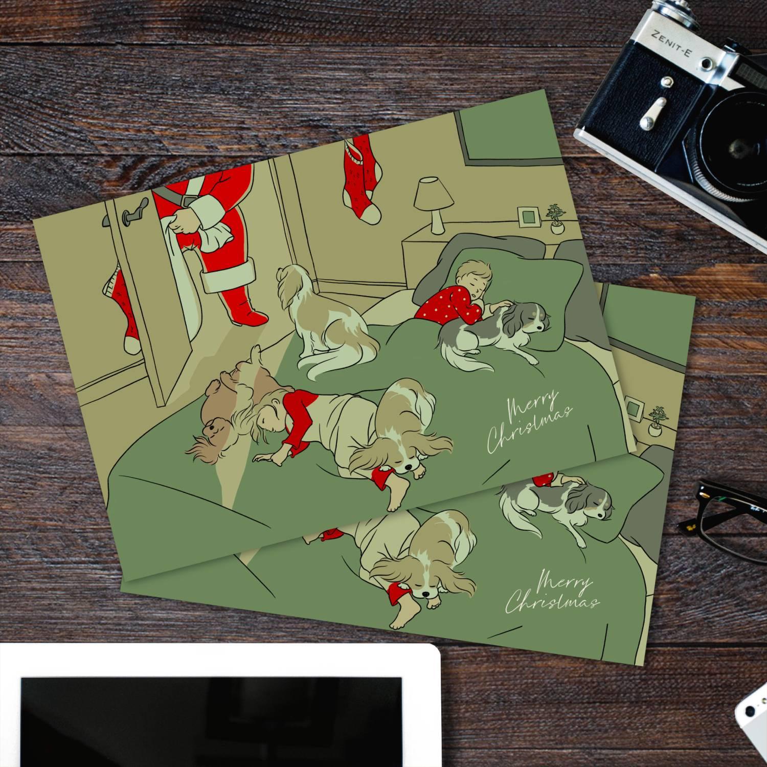 キャバリア【夢の中】ポストカード2枚 クリスマスカード1枚目の画像