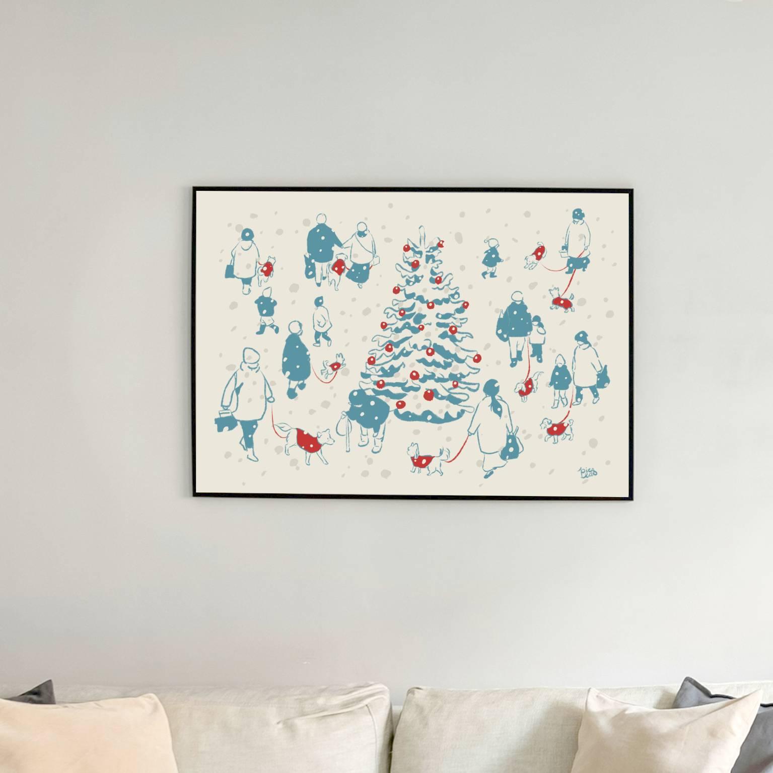 犬種混合【ツリー広場】A4ポスター1枚目の画像